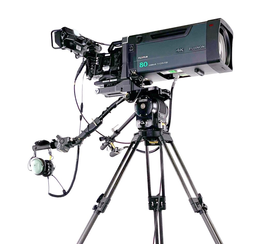 BlackMagic Ursa Broadcast G2 Camera, Fujinon 80x9 Lens, Cartoni Master 40 Tripod