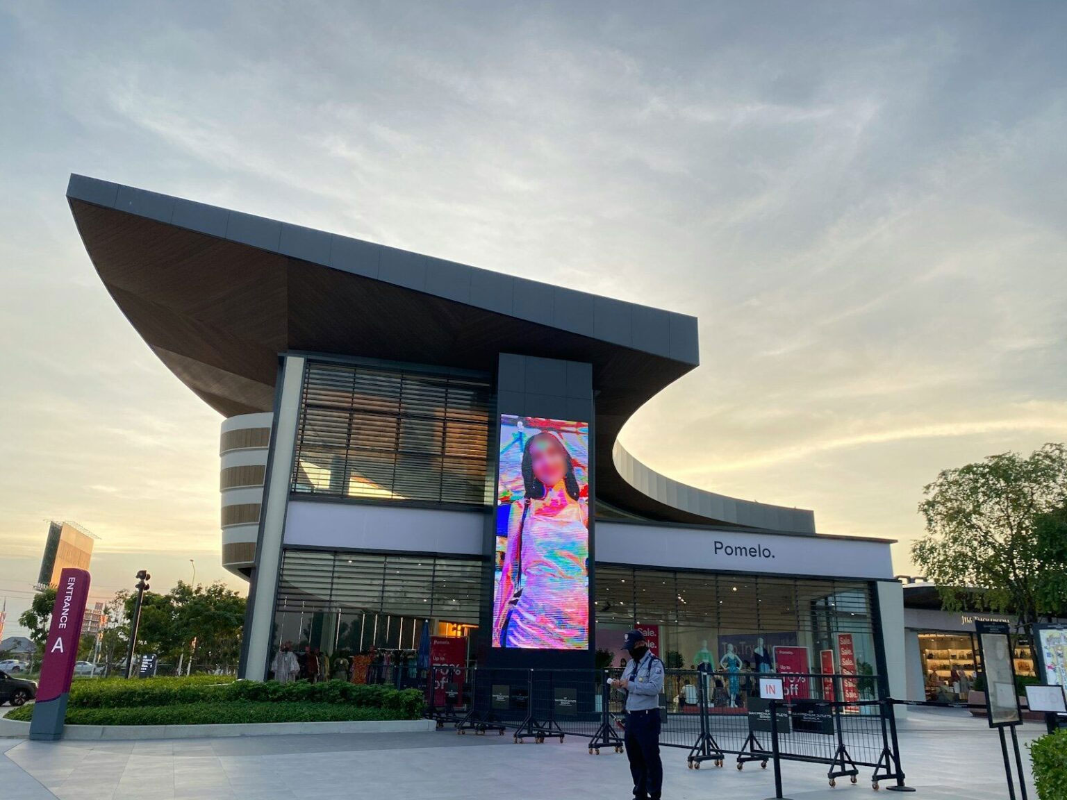 Modern-building-exterior-at-sunset